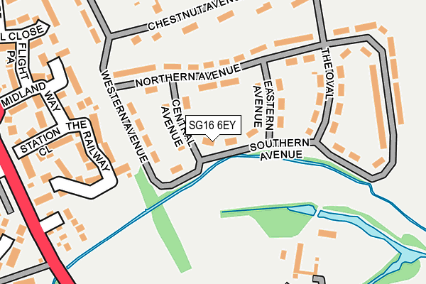 SG16 6EY map - OS OpenMap – Local (Ordnance Survey)