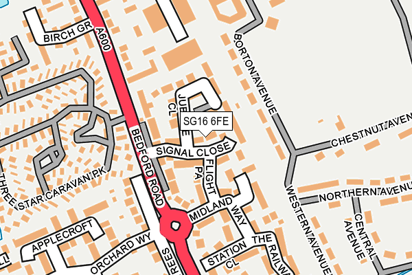 SG16 6FE map - OS OpenMap – Local (Ordnance Survey)
