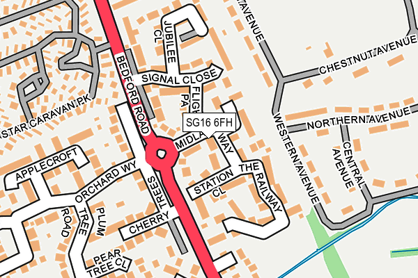 SG16 6FH map - OS OpenMap – Local (Ordnance Survey)