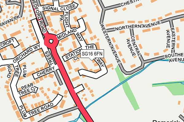 SG16 6FN map - OS OpenMap – Local (Ordnance Survey)