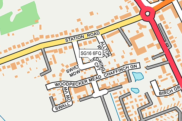 SG16 6FQ map - OS OpenMap – Local (Ordnance Survey)