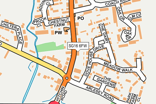 SG16 6FW map - OS OpenMap – Local (Ordnance Survey)