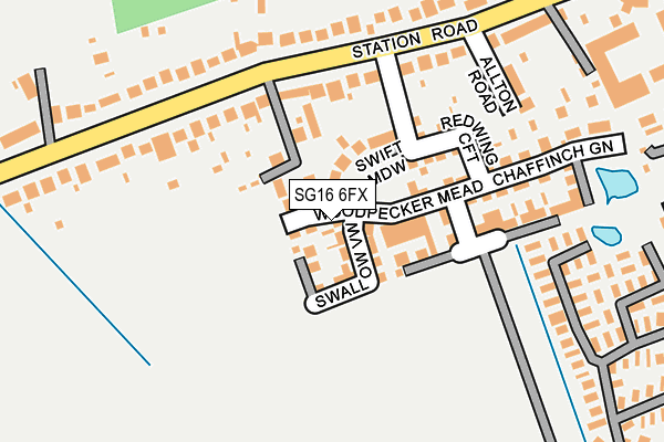 SG16 6FX map - OS OpenMap – Local (Ordnance Survey)