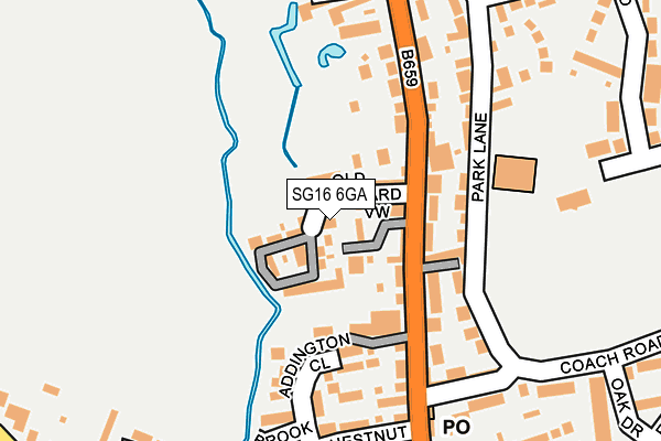 SG16 6GA map - OS OpenMap – Local (Ordnance Survey)