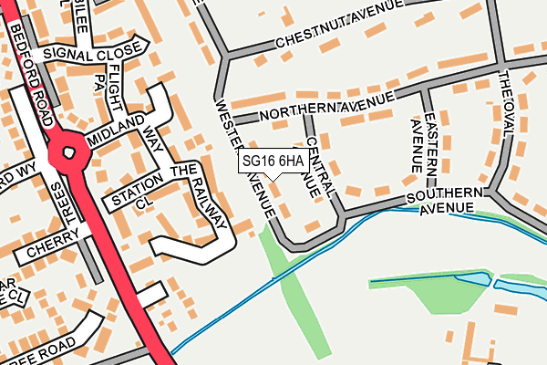SG16 6HA map - OS OpenMap – Local (Ordnance Survey)