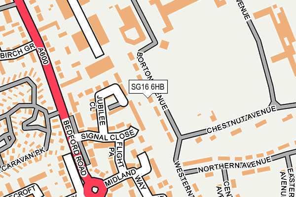 SG16 6HB map - OS OpenMap – Local (Ordnance Survey)
