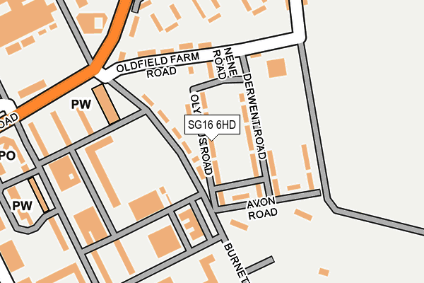 SG16 6HD map - OS OpenMap – Local (Ordnance Survey)