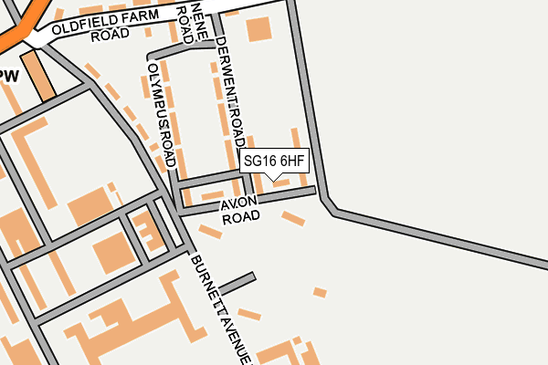 SG16 6HF map - OS OpenMap – Local (Ordnance Survey)