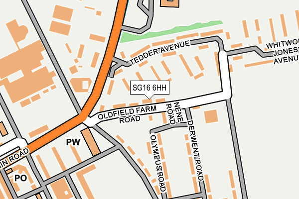 SG16 6HH map - OS OpenMap – Local (Ordnance Survey)