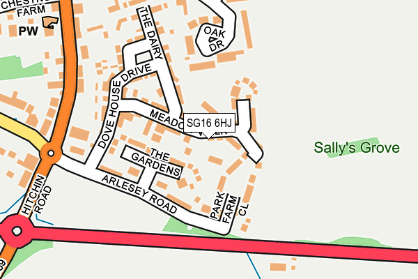 SG16 6HJ map - OS OpenMap – Local (Ordnance Survey)