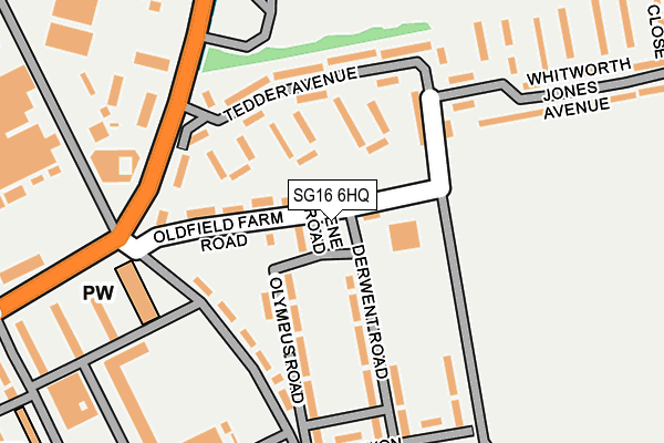 SG16 6HQ map - OS OpenMap – Local (Ordnance Survey)