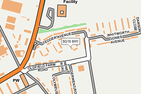 SG16 6HY map - OS OpenMap – Local (Ordnance Survey)