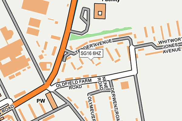 SG16 6HZ map - OS OpenMap – Local (Ordnance Survey)