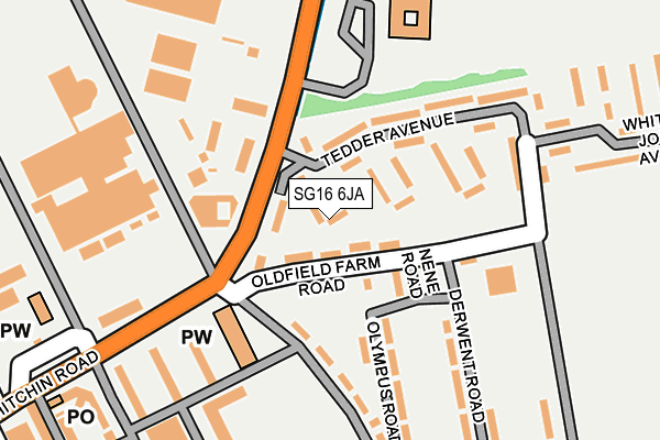 SG16 6JA map - OS OpenMap – Local (Ordnance Survey)