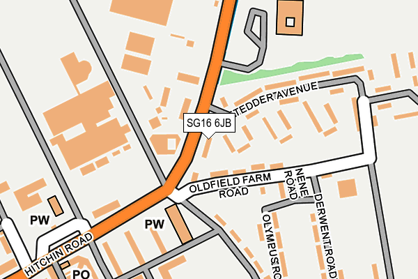 SG16 6JB map - OS OpenMap – Local (Ordnance Survey)