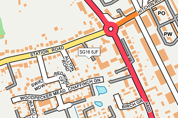 SG16 6JF map - OS OpenMap – Local (Ordnance Survey)