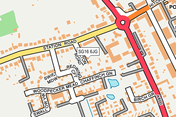 SG16 6JG map - OS OpenMap – Local (Ordnance Survey)