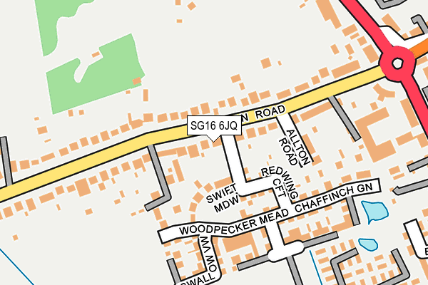 SG16 6JQ map - OS OpenMap – Local (Ordnance Survey)