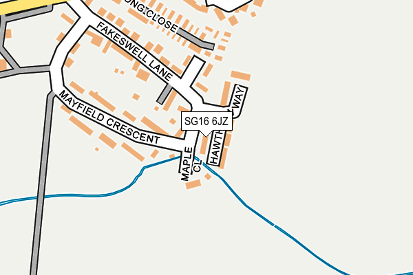 SG16 6JZ map - OS OpenMap – Local (Ordnance Survey)