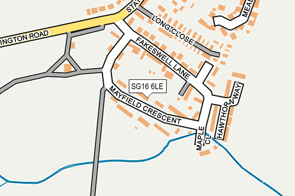 SG16 6LE map - OS OpenMap – Local (Ordnance Survey)