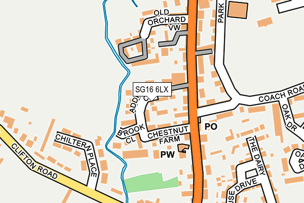 SG16 6LX map - OS OpenMap – Local (Ordnance Survey)
