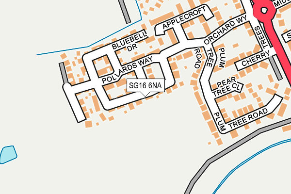 SG16 6NA map - OS OpenMap – Local (Ordnance Survey)