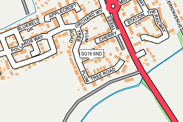 SG16 6ND map - OS OpenMap – Local (Ordnance Survey)
