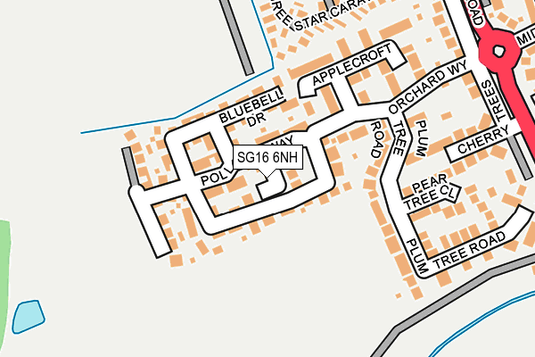SG16 6NH map - OS OpenMap – Local (Ordnance Survey)