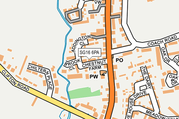 SG16 6PA map - OS OpenMap – Local (Ordnance Survey)