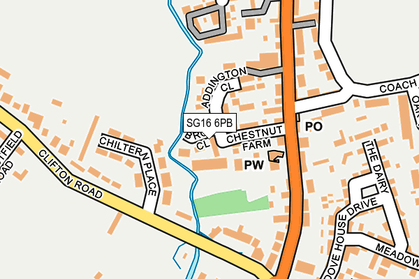 SG16 6PB map - OS OpenMap – Local (Ordnance Survey)