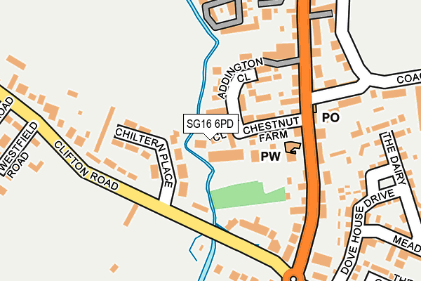 SG16 6PD map - OS OpenMap – Local (Ordnance Survey)