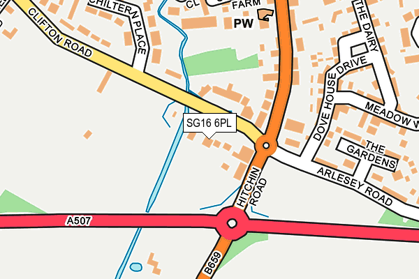 SG16 6PL map - OS OpenMap – Local (Ordnance Survey)