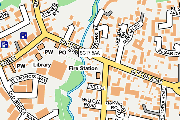 SG17 5AA map - OS OpenMap – Local (Ordnance Survey)