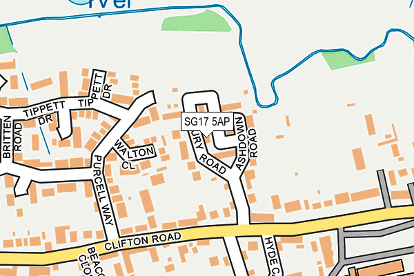 SG17 5AP map - OS OpenMap – Local (Ordnance Survey)