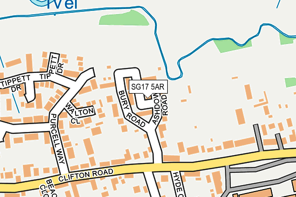 SG17 5AR map - OS OpenMap – Local (Ordnance Survey)