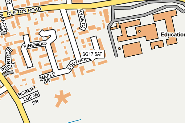 SG17 5AT map - OS OpenMap – Local (Ordnance Survey)