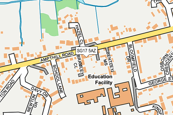 SG17 5AZ map - OS OpenMap – Local (Ordnance Survey)