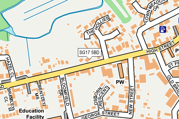 SG17 5BD map - OS OpenMap – Local (Ordnance Survey)