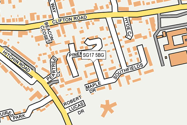 SG17 5BG map - OS OpenMap – Local (Ordnance Survey)