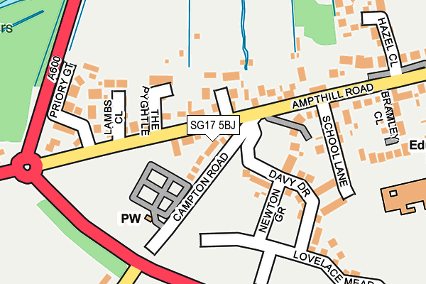 SG17 5BJ map - OS OpenMap – Local (Ordnance Survey)