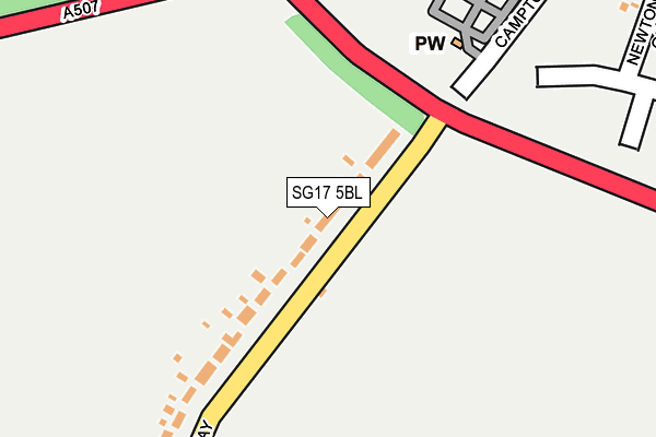SG17 5BL map - OS OpenMap – Local (Ordnance Survey)