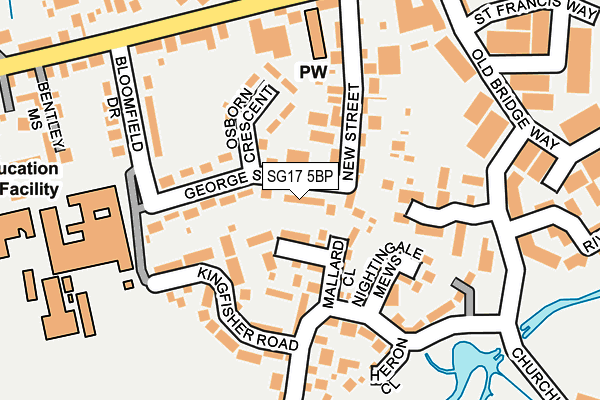 SG17 5BP map - OS OpenMap – Local (Ordnance Survey)