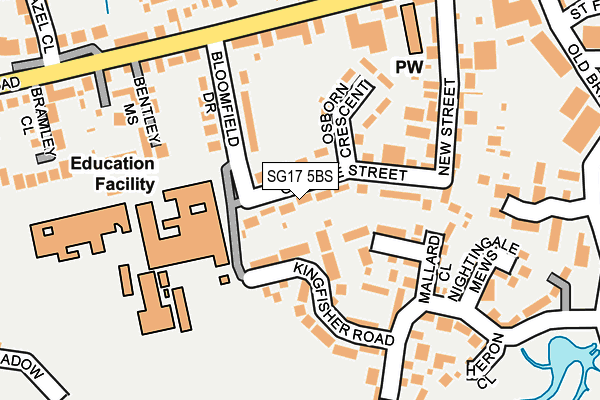 SG17 5BS map - OS OpenMap – Local (Ordnance Survey)
