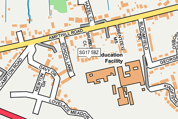 SG17 5BZ map - OS OpenMap – Local (Ordnance Survey)