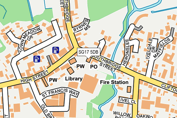 SG17 5DB map - OS OpenMap – Local (Ordnance Survey)