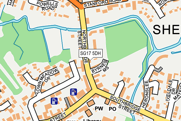 SG17 5DH map - OS OpenMap – Local (Ordnance Survey)