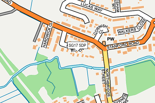 SG17 5DP map - OS OpenMap – Local (Ordnance Survey)