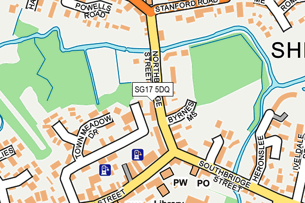 SG17 5DQ map - OS OpenMap – Local (Ordnance Survey)