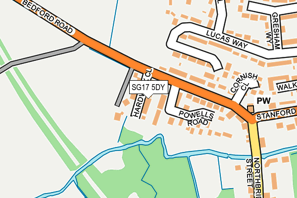 SG17 5DY map - OS OpenMap – Local (Ordnance Survey)