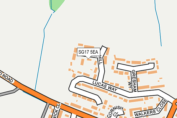 SG17 5EA map - OS OpenMap – Local (Ordnance Survey)